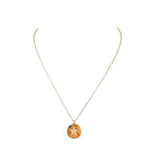 Two Tone Gold & Silver Toned Star Pendant & Chain.